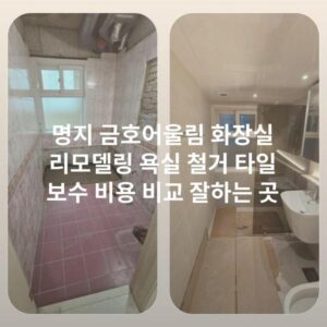 명지 금호어울림 화장실 리모델링 욕실 철거 타일 보수 비용 비교 잘하는 곳