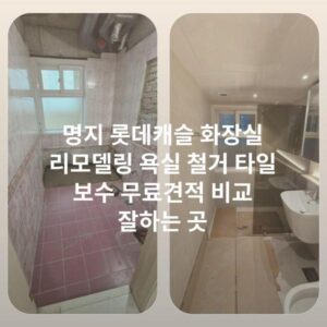 명지 롯데캐슬 화장실 리모델링 욕실 철거 타일 보수 무료견적 비교 잘하는 곳