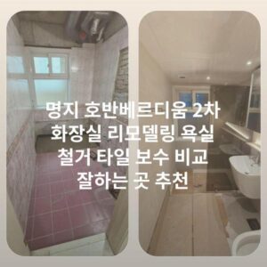 명지 호반베르디움 2차 화장실 리모델링 욕실 철거 타일 보수 비교 잘하는 곳 추천