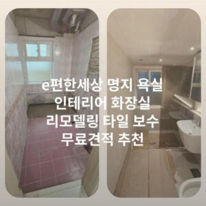 e편한세상 명지 욕실 인테리어 화장실 리모델링 타일 보수 무료견적 추천