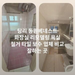당리 동원베네스트 화장실 리모델링 욕실 철거 타일 보수 업체 비교 잘하는 곳