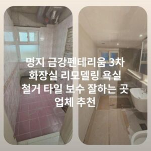 명지 금강펜테리움 3차 화장실 리모델링 욕실 철거 타일 보수 잘하는 곳 업체 추천