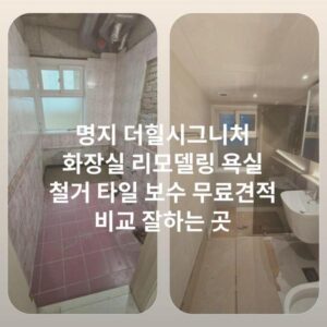 명지 더힐시그니처 화장실 리모델링 욕실 철거 타일 보수 무료견적 비교 잘하는 곳